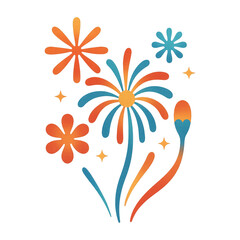 Fototapeta premium PNG Colorful abstract floral design.