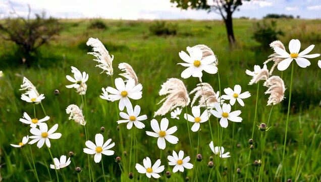 High-quality botanical image of white asphodel flowers blooming in natural sunlight, perfect for nature and floral themes.
