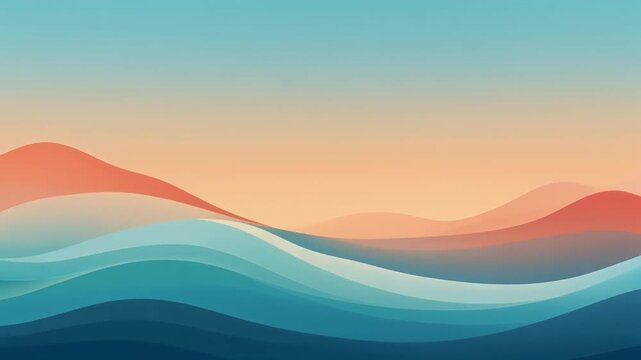 Firefly Vacation abstract video background with wave and horizon motif, calm ocean-inspired gradient