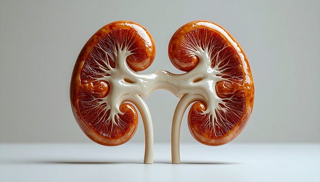 Model of Human Kidneys with Ureters Anatomy.