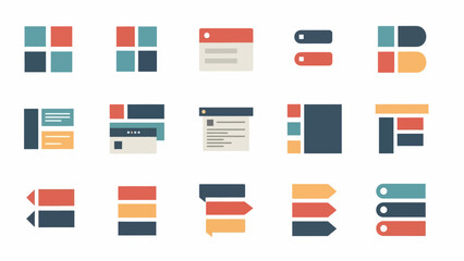 Colorful UI Elements and Icons Design.