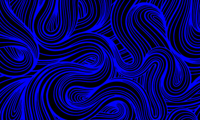 Fototapeta premium Abstract black and blue wavy flowing line pattern background. abstract flow pattern.