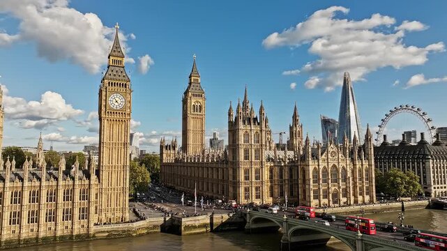 London skyline with Big Ben and Houses of Parliament