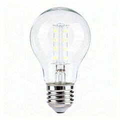 Clear LED light bulb with filament design and E26 base