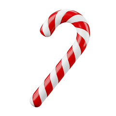 Classic red and white candy cane illustration, traditional Christmas sweet decoration for winter holidays and festive design