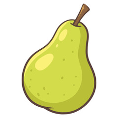 cartoon fresh pear fruit nature healthy food flat color vector illustration template design