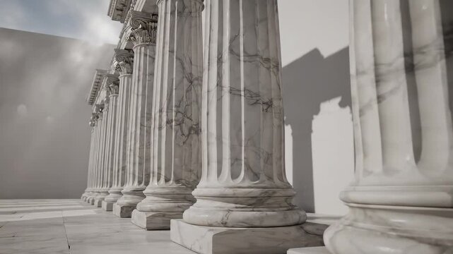Marble columns in a row