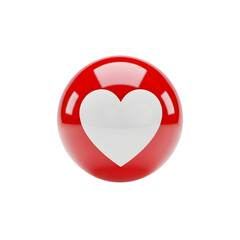 Red heart icon isolated on transparent background social media png