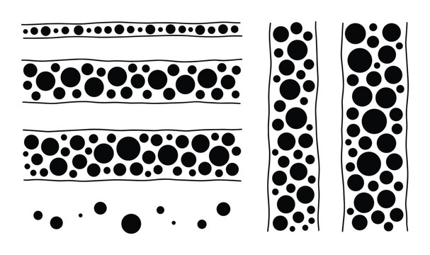 Hand-drawn circles arrangement pattern design elements for creating abstract style illustrations.