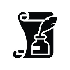 Fototapeta premium quill glyph icon illustration vector graphic.eps