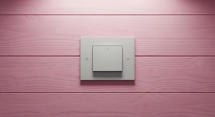 Close-up of a Light Switch on a Pink Wall.