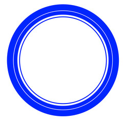Blue circle logo round icon shape Border frame element design