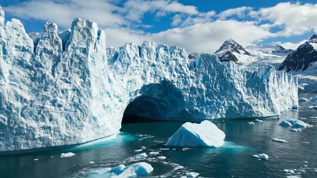 Iceberg in Arctic Landscape