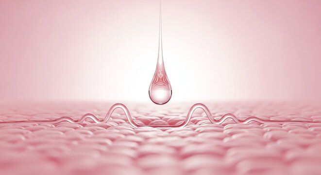 Liquid drop on skin surface