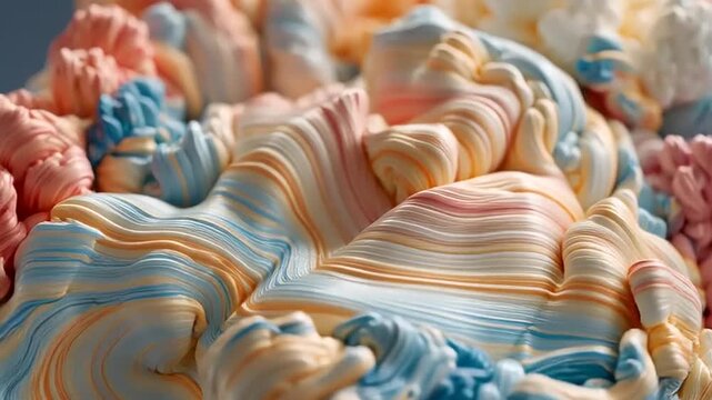 Vibrant Abstract Colorful Swirling Patterns Closeup.