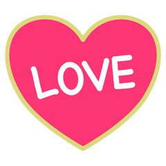 Pink Heart With Love Text
