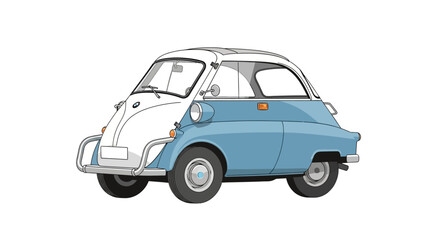 Retro microcar on a white background.