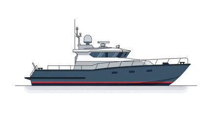 Modern motor yacht illustration