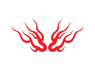 hand drawn symertrical japanese traditional flame illustrations