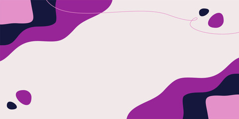 Abstract Purple Organic Shapes Background with Soft Curves