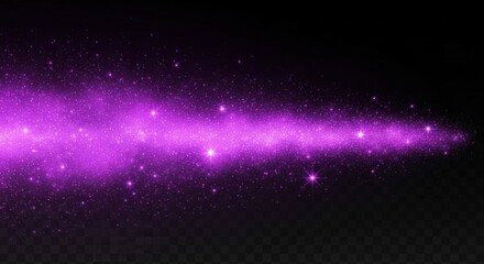 Fototapeta premium Bright purple cosmic beam with sparkling stars space