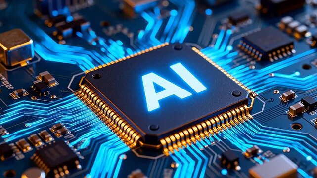 AI chip on circuit board
