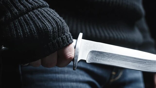 Hand holding a knife