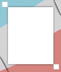 Abstract geometric paper background blue red