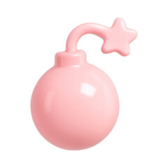 Naklejka premium PNG Pink star-shaped cartoon bomb