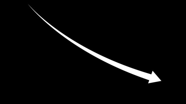 abstract business graph chart icon animation background. fall down arrow animation. Business decline trend. 4k video.
