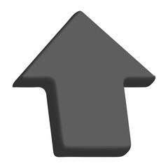 Fototapeta premium 3D Up Arrow Direction Icon Dark Gray transparent background