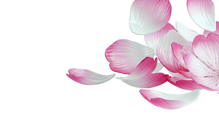 Falling Pink and White Flower Petals