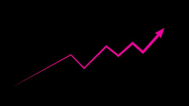 business finance concept on black background . Businessman icon with up arrow for budget management.