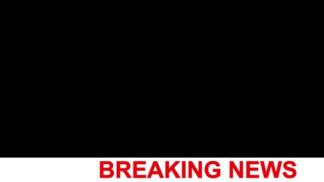Breaking news lower third 3rd chyron 3rd loop alpha channel. TV broadcast style animation for breaking news or live updates, News lower third background overlay template animation.