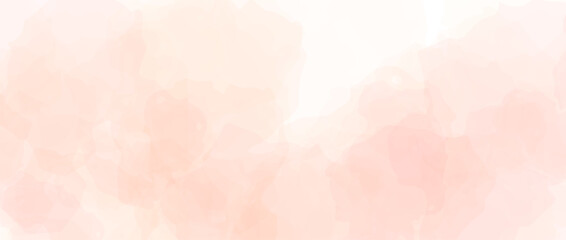 Pastel pink watercolor effect background. Light rose watercolour gradient texture. Soft blurred paint splashes wallpaper for birthday, wedding or Valentines day design. Vector feminine blurry backdrop