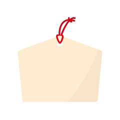 フラットデザインのシンプルな絵馬フレーム　無地のベクター素材