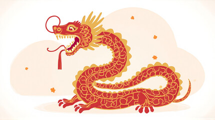 Obraz premium Chinese Zodiac Snake Vector Illustration