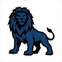Strong Navy Blue Lion Mascot Business Logo