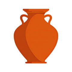Stylized illustration of a two-handled, ceramic vessel with a rounded body and a flaring rim