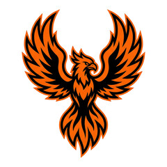 Reborn Phoenix Fire Bird Mascot Logo Emblem