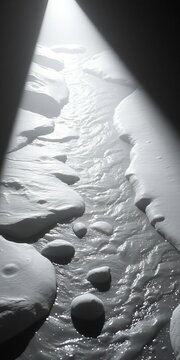 Silver halide whispers of purpose, a monochrome river through polished ivory,  architectural study,  professional dress