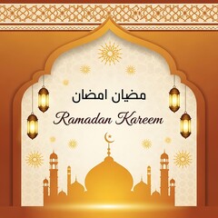 Ramadan Kareem Celebration Poster Design For Digital Use