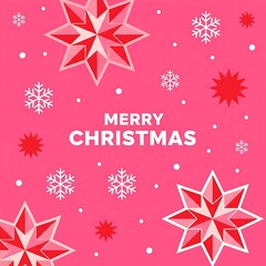 Vibrant Pink Christmas Card Design Digital Image Graphic