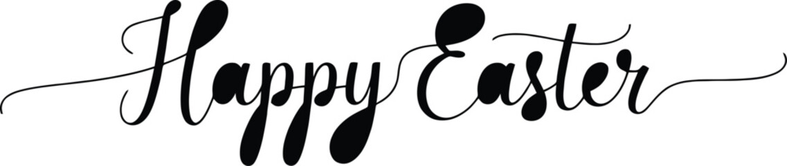 Elegant Happy Easter Swirly Script on Light Background