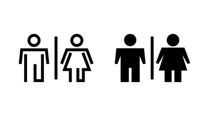 Toilet icon set vector. Girls and boys restrooms sign and symbol. bathroom sign. wc, lavatory