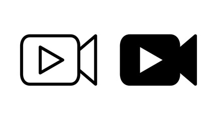 Video icon set vector. video camera sign and symbol. movie sign. cinema