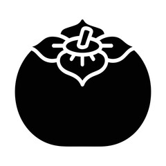 Obraz premium persimmon fruit glyph icon