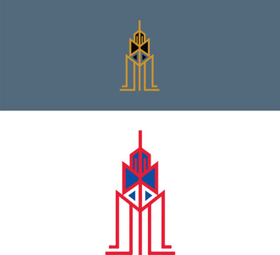 ultra minimal luxury building symbol vector.eps