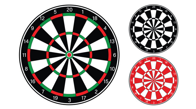 Dartboard Target Board Set for Darts Game, Sport, and Competition Design
