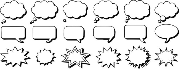 bubble speech bubble burst and thought shapes vector collection © AIcon Star
